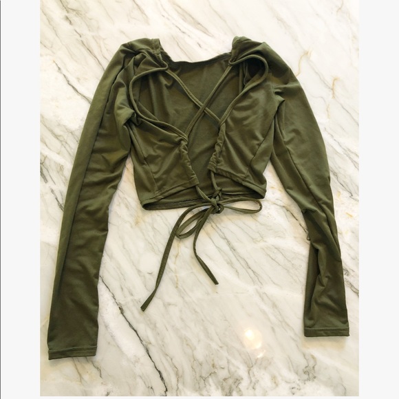 Olive Crop & Pencil Skirt Bundle - Picture 2 of 2